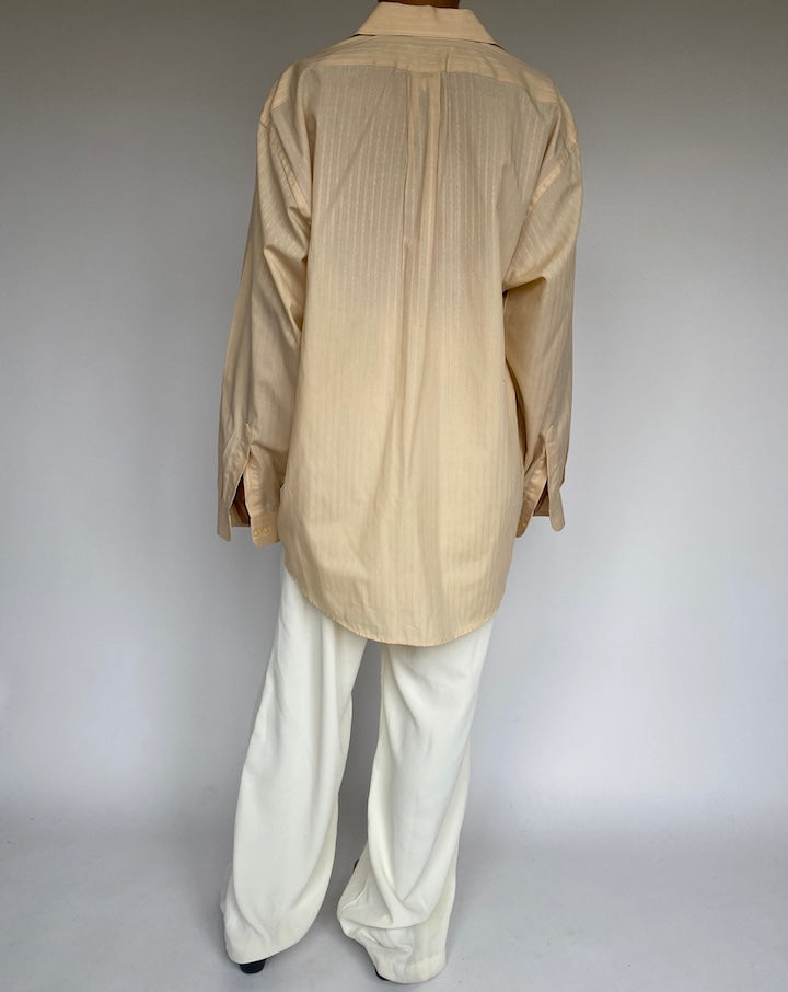 VINTAGE OVERSIZED BEIGE STRIPED SHIRT 1258-2