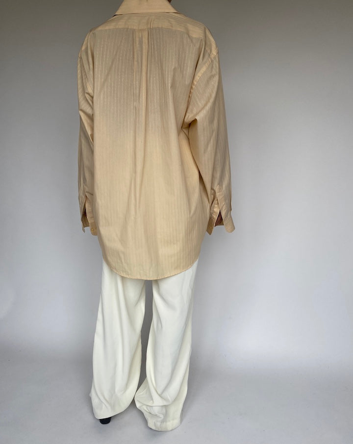 VINTAGE OVERSIZED BEIGE STRIPED SHIRT 1258-3
