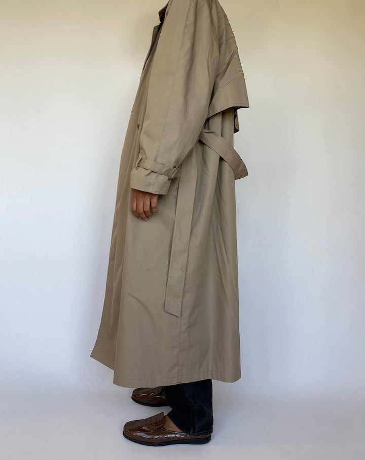 VINTAGE OVERSIZED BEIGE TRENCH COAT 1506-2