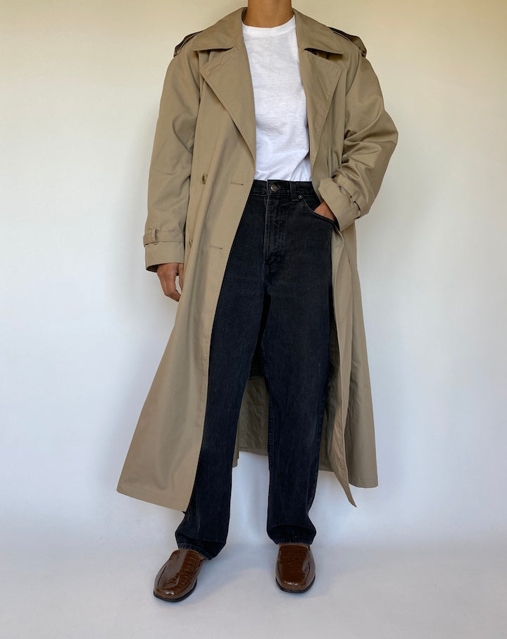 VINTAGE OVERSIZED BEIGE TRENCH COAT 1506-3