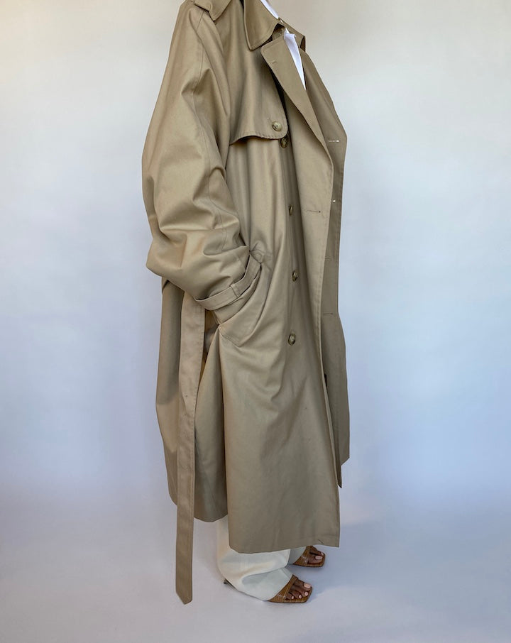 VINTAGE OVERSIZED BEIGE TRENCH COAT 568-4
