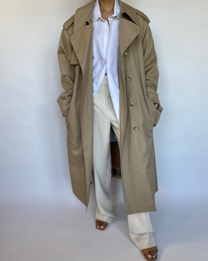 VINTAGE OVERSIZED BEIGE TRENCH COAT 568