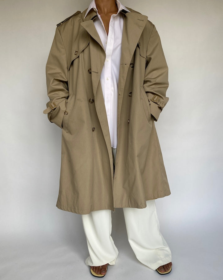VINTAGE OVERSIZED BEIGE TRENCH COAT 739