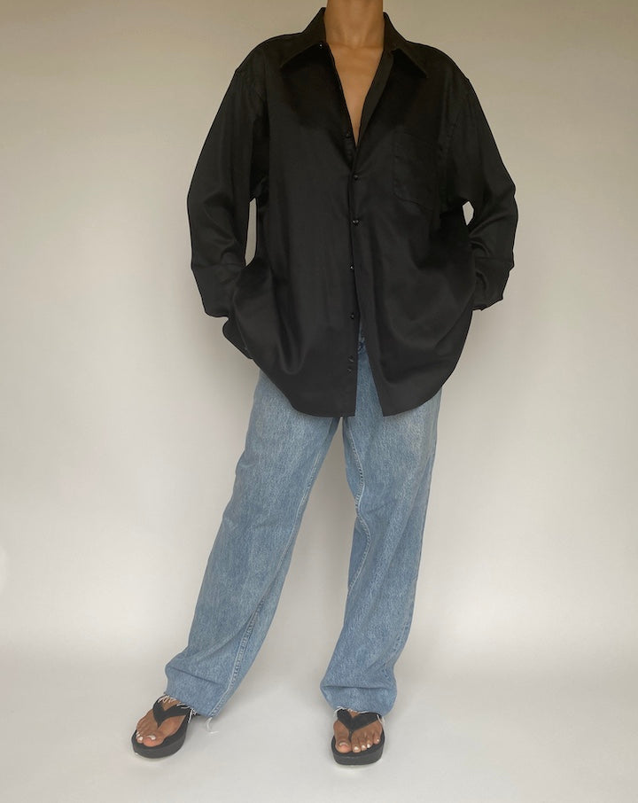 VINTAGE OVERSIZED BLACK SHIRT 1033-3