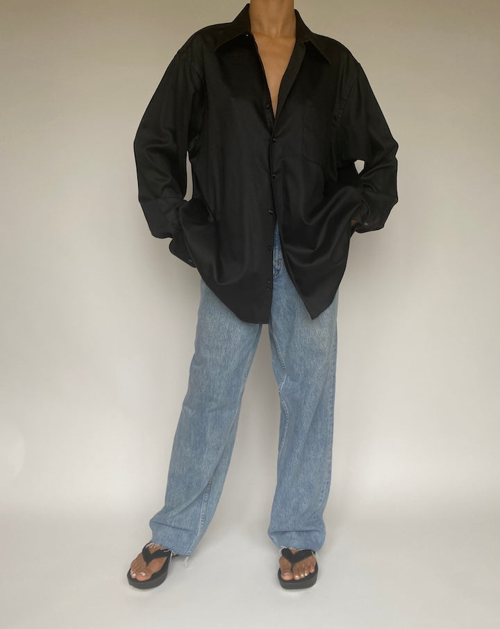 VINTAGE OVERSIZED BLACK SHIRT 1033