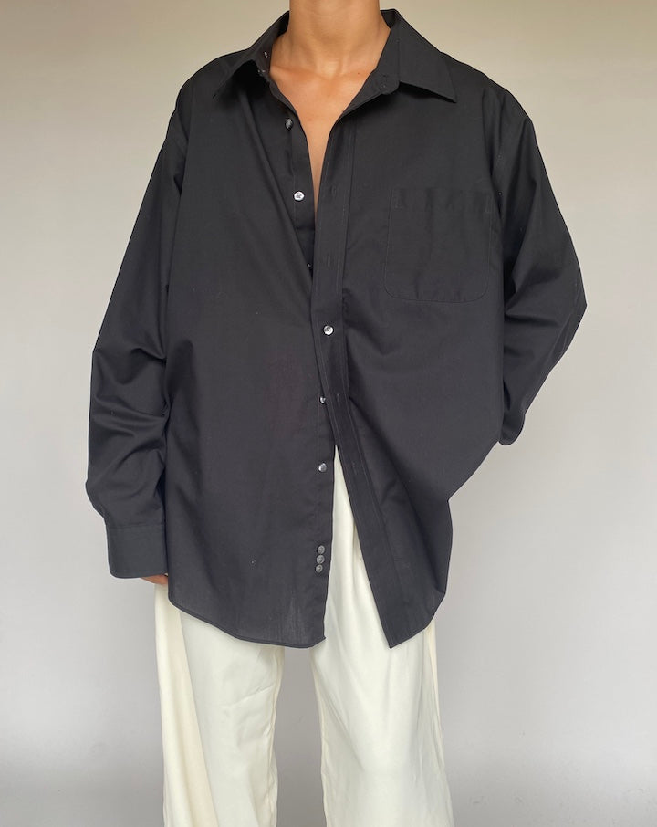 VINTAGE OVERSIZED BLACK SHIRT 1267-2