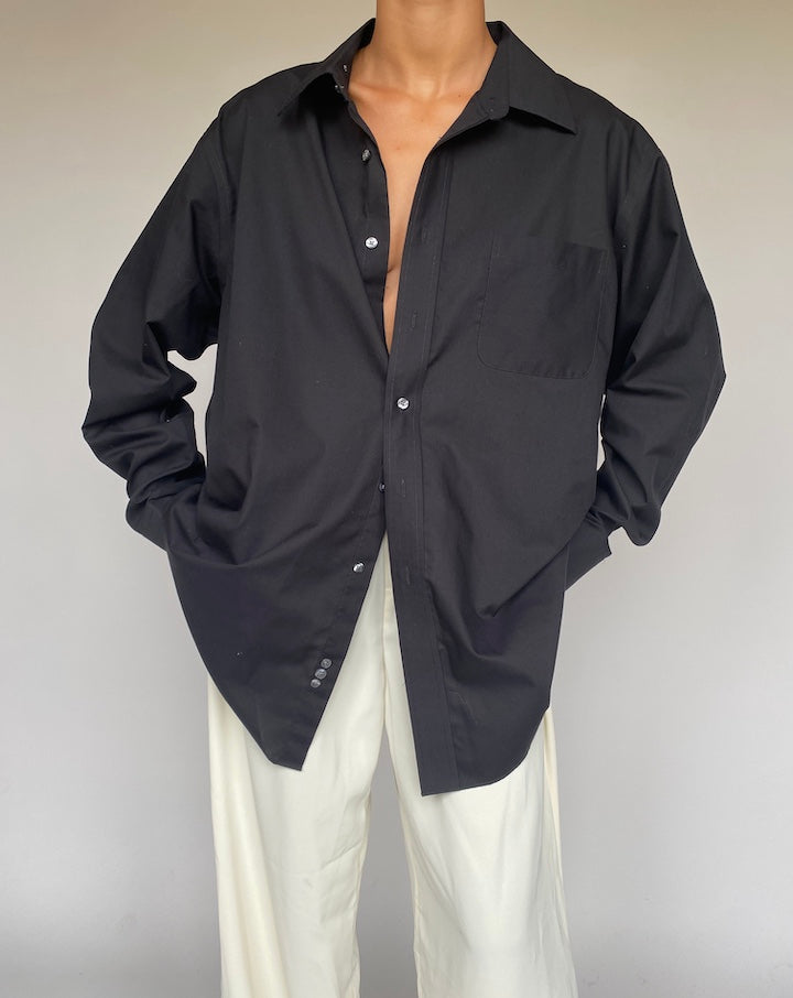 VINTAGE OVERSIZED BLACK SHIRT 1267-3