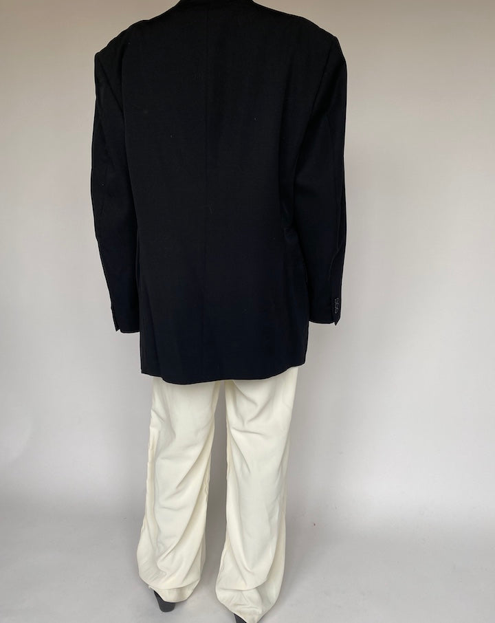 VINTAGE OVERSIZED BLACK WOOL BLAZER 1249-2