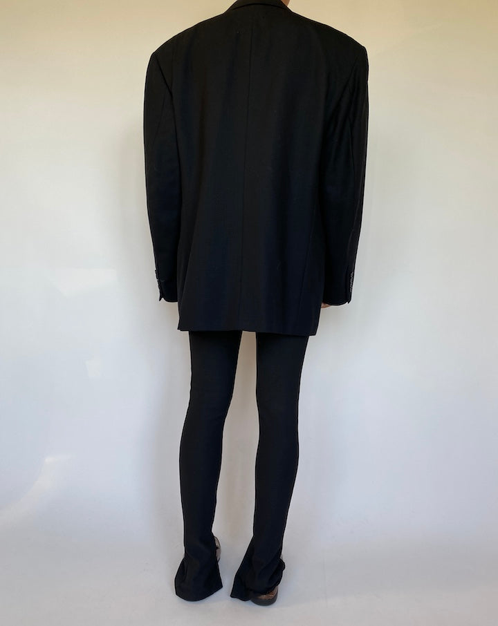 VINTAGE OVERSIZED BLACK WOOL BLAZER 1569-2