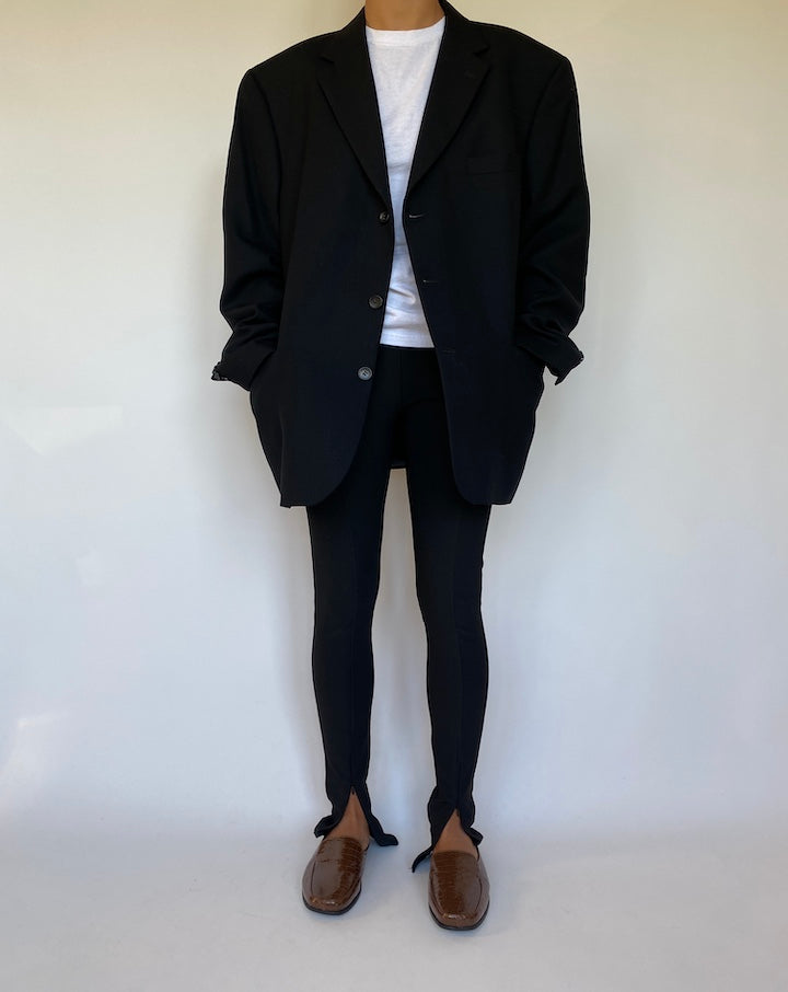 VINTAGE OVERSIZED BLACK WOOL BLAZER 1569