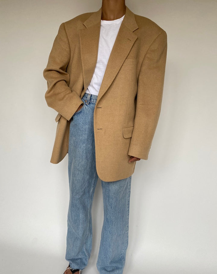VINTAGE OVERSIZED BLAZER IN CAMEL HAIR 1218
