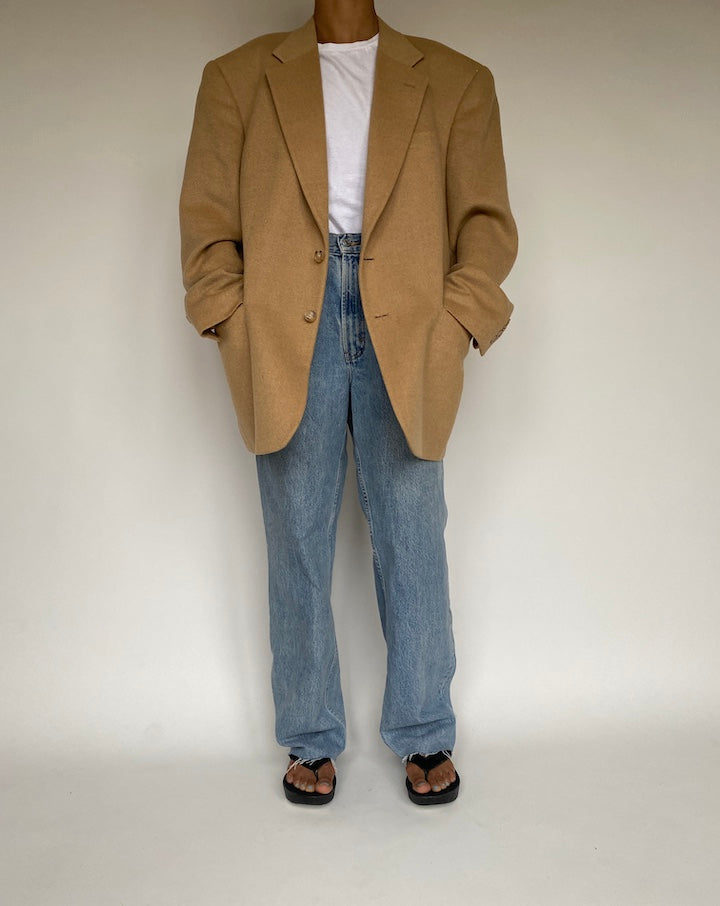 VINTAGE OVERSIZED BLAZER IN CAMEL HAIR 1218