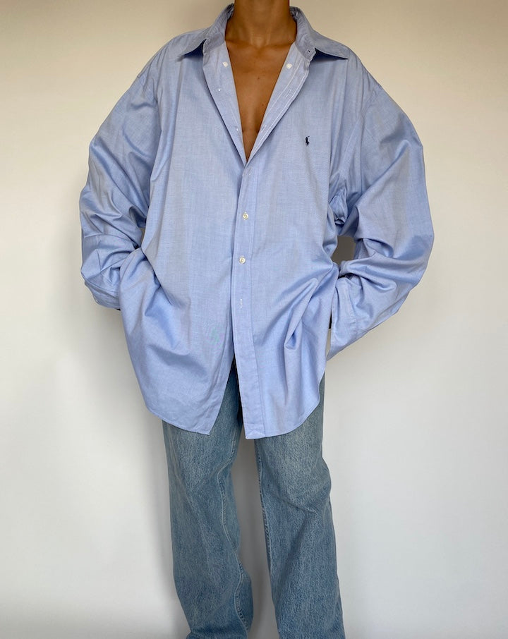 VINTAGE OVERSIZED BLUE RALPH LAUREN SHIRT 1402