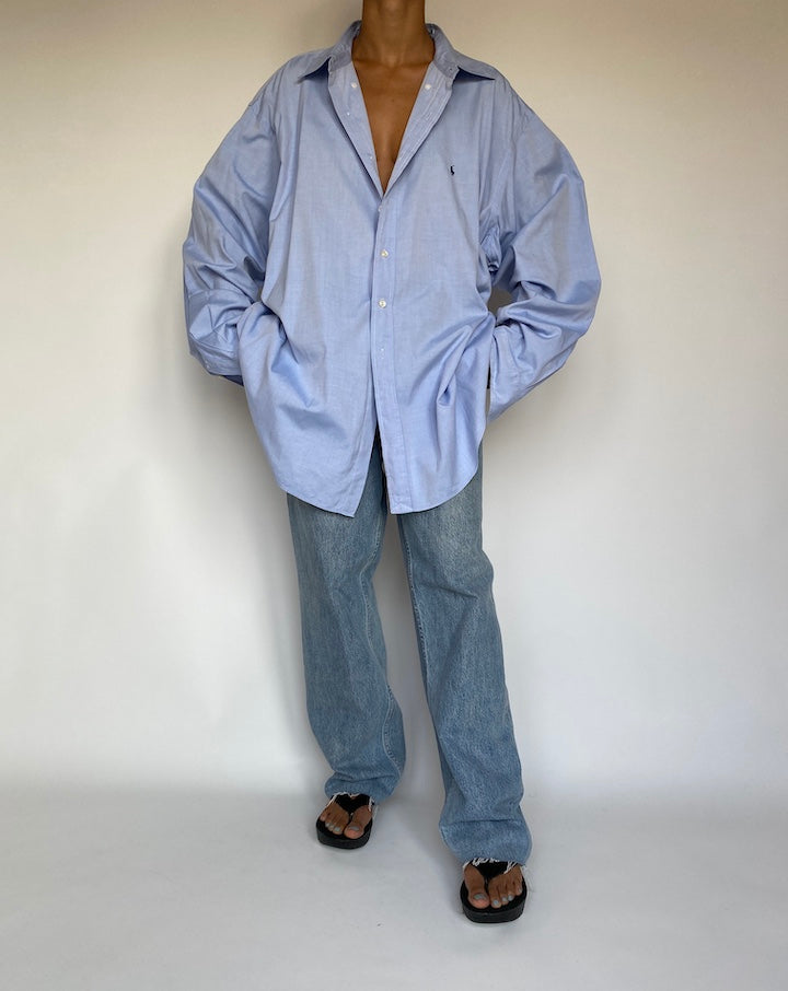VINTAGE OVERSIZED BLUE RALPH LAUREN SHIRT 1402