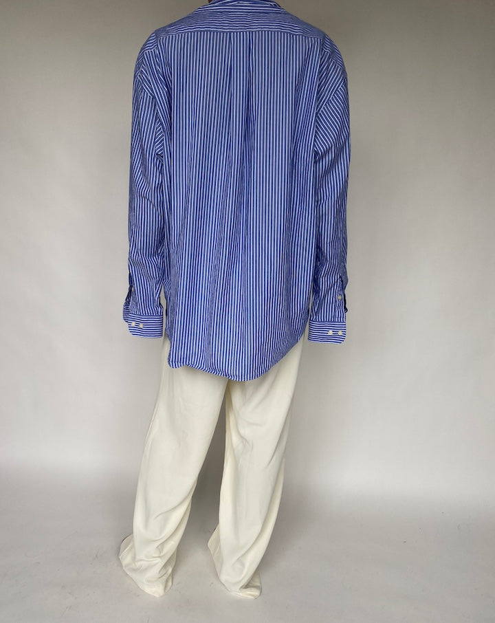 VINTAGE OVERSIZED BLUE STRIPED SHIRT 808-2