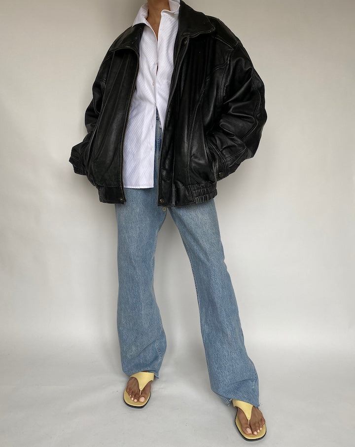 VINTAGE OVERSIZED BOXY LEATHER JACKET 660
