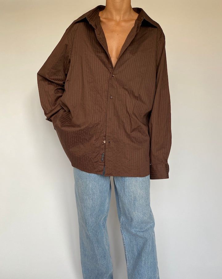 VINTAGE OVERSIZED BROWN SHIRT 1404-2