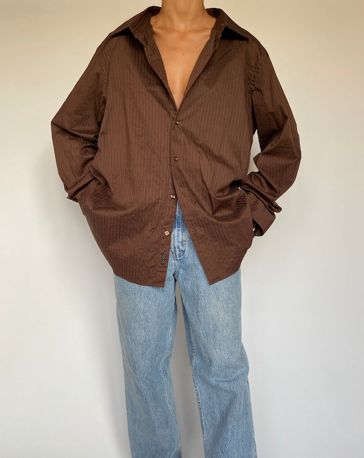 VINTAGE OVERSIZED BROWN SHIRT 1404