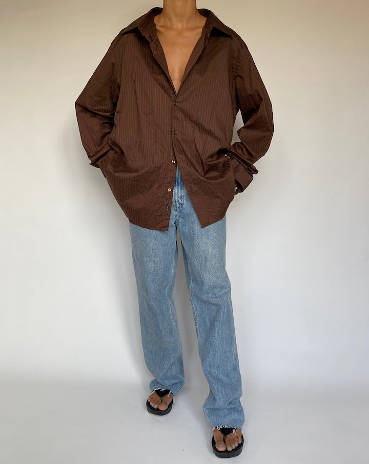 VINTAGE OVERSIZED BROWN SHIRT 1404