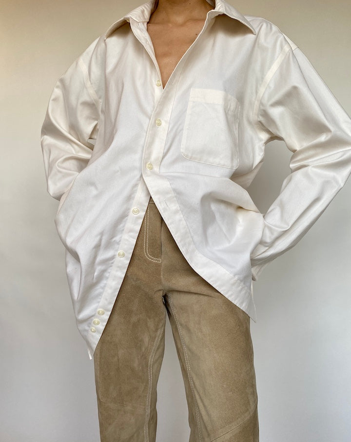 VINTAGE OVERSIZED CREAM SHIRT 587-2