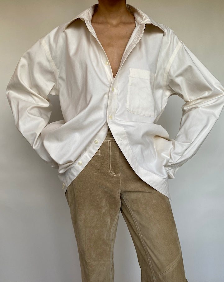 VINTAGE OVERSIZED CREAM SHIRT 587-3