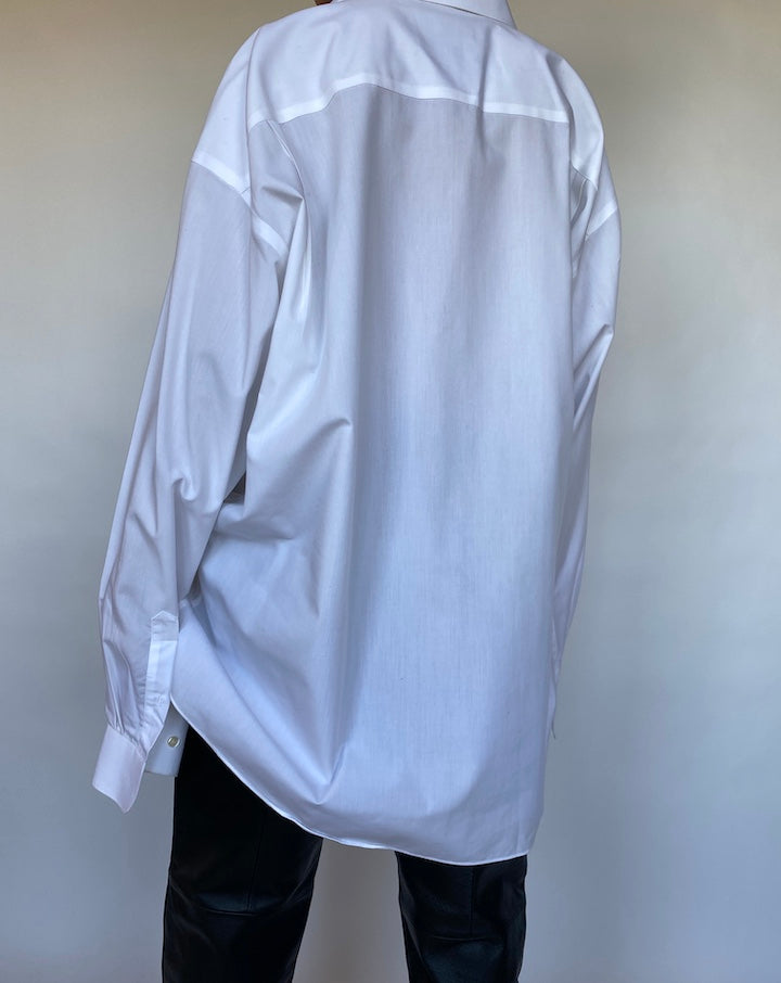 VINTAGE OVERSIZED CRISP WHITE SHIRT 554-2