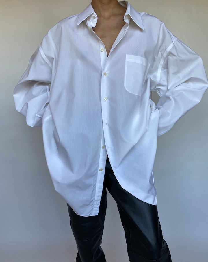 VINTAGE OVERSIZED CRISP WHITE SHIRT 554