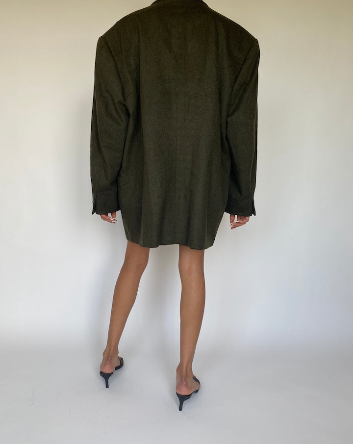 VINTAGE OVERSIZED DARK GREEN BLAZER 855-2