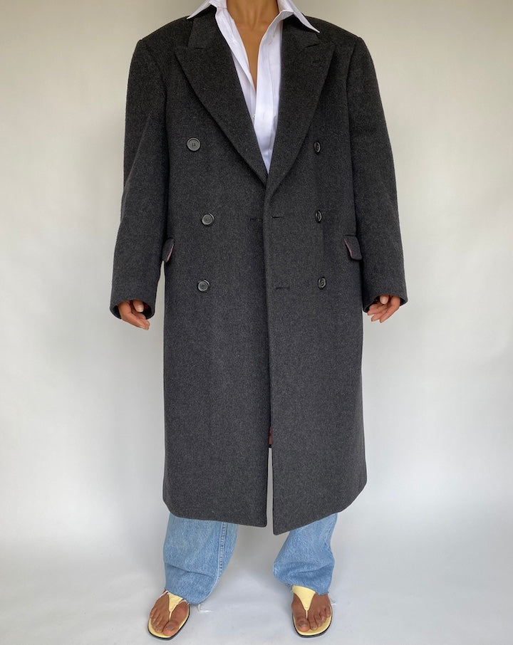 VINTAGE OVERSIZED DARK GREY COAT 729