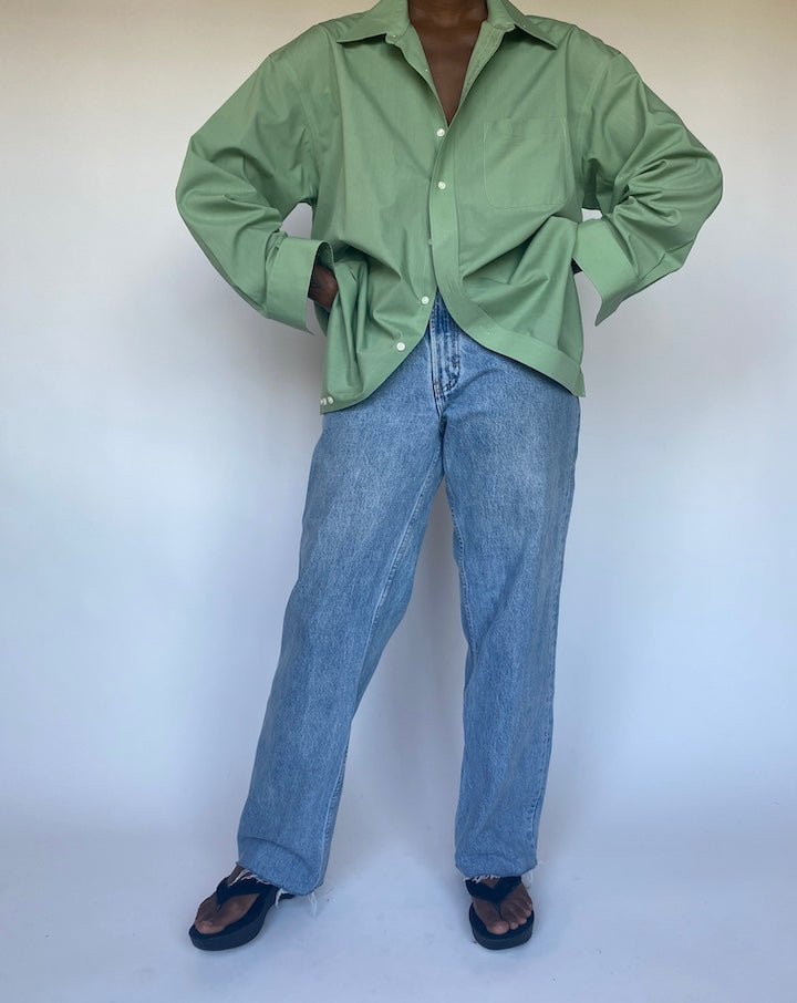 VINTAGE OVERSIZED GREEN SHIRT 1133-3