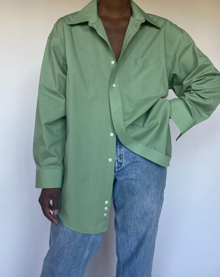 VINTAGE OVERSIZED GREEN SHIRT 1133