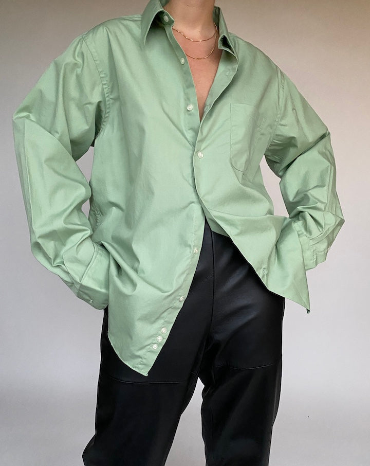 VINTAGE OVERSIZED GREEN SHIRT 527-3