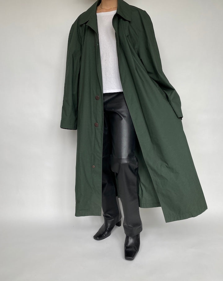VINTAGE OVERSIZED GREEN TRENCH COAT 471