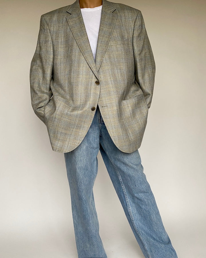 VINTAGE OVERSIZED GREY BLAZER 1023-3