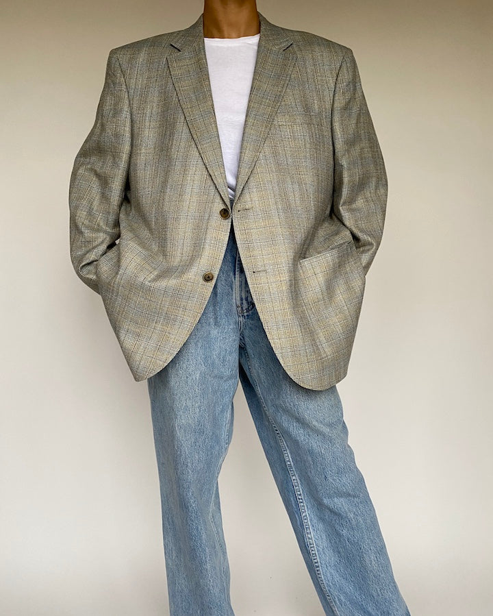 VINTAGE OVERSIZED GREY BLAZER 1023-5