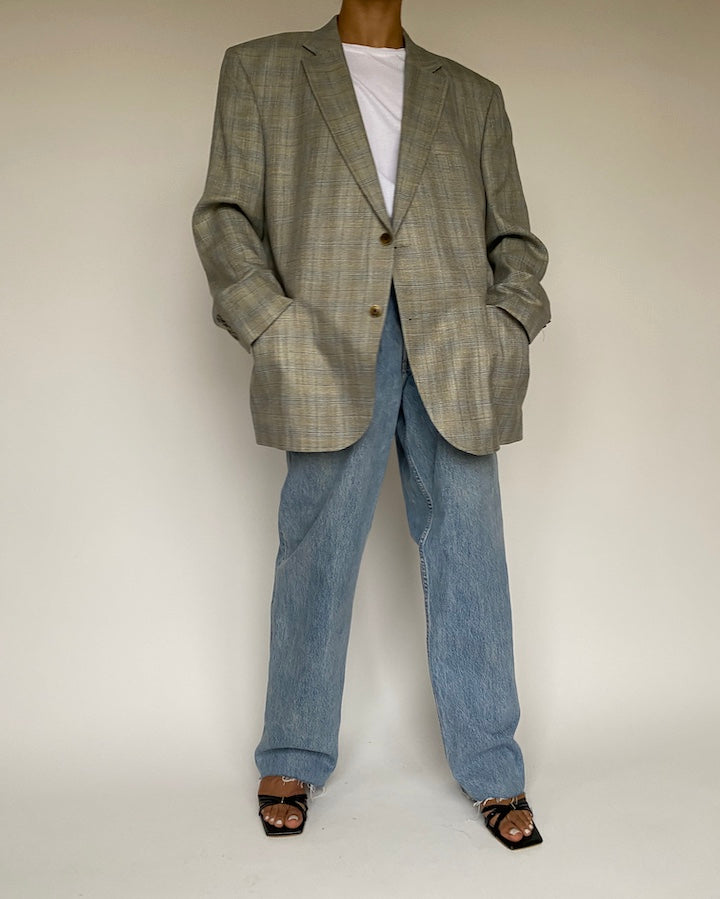 VINTAGE OVERSIZED GREY BLAZER 1023