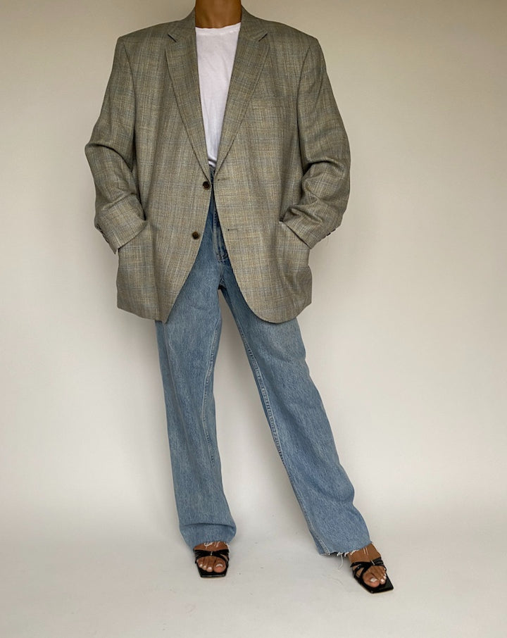 VINTAGE OVERSIZED GREY BLAZER 1023