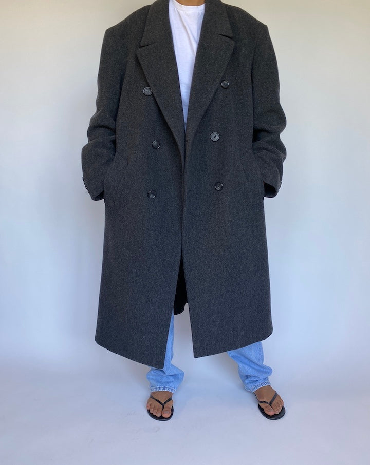VINTAGE OVERSIZED GREY COAT-4