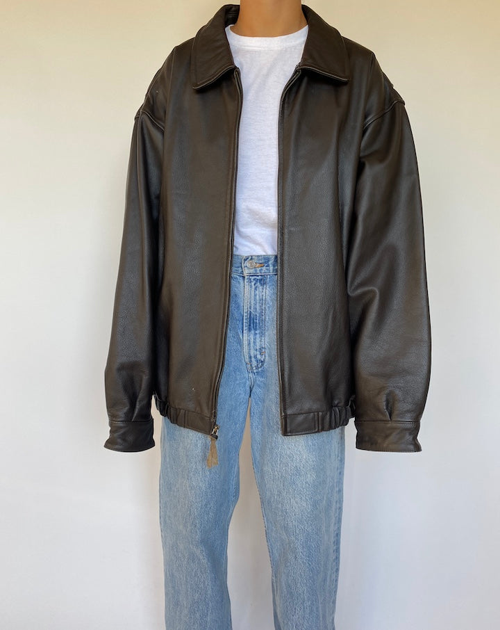 VINTAGE OVERSIZED LEATHER JACKET 1577