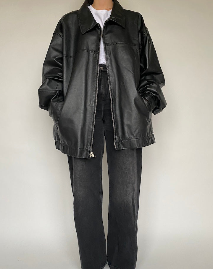 VINTAGE OVERSIZED LEATHER JACKET 533-7