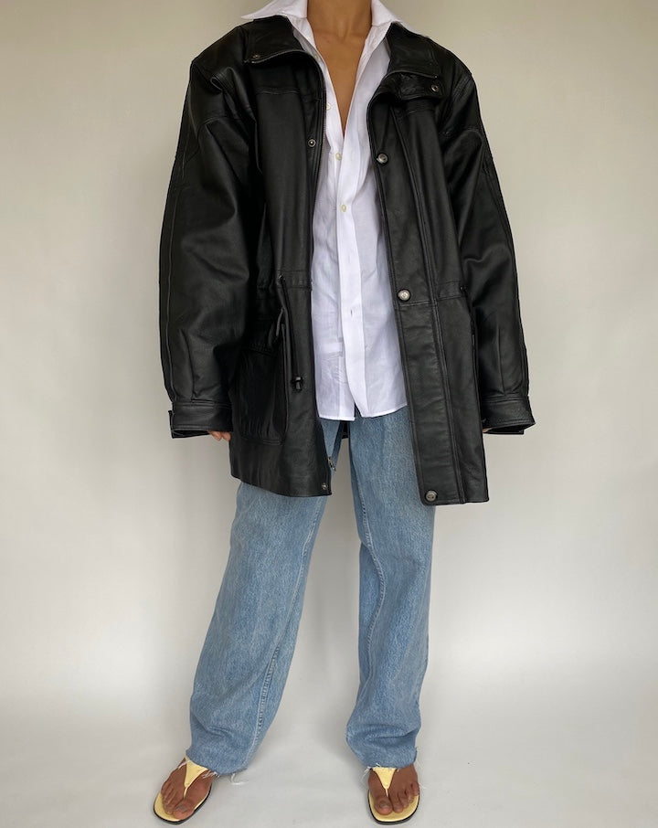 VINTAGE OVERSIZED LEATHER JACKET 726