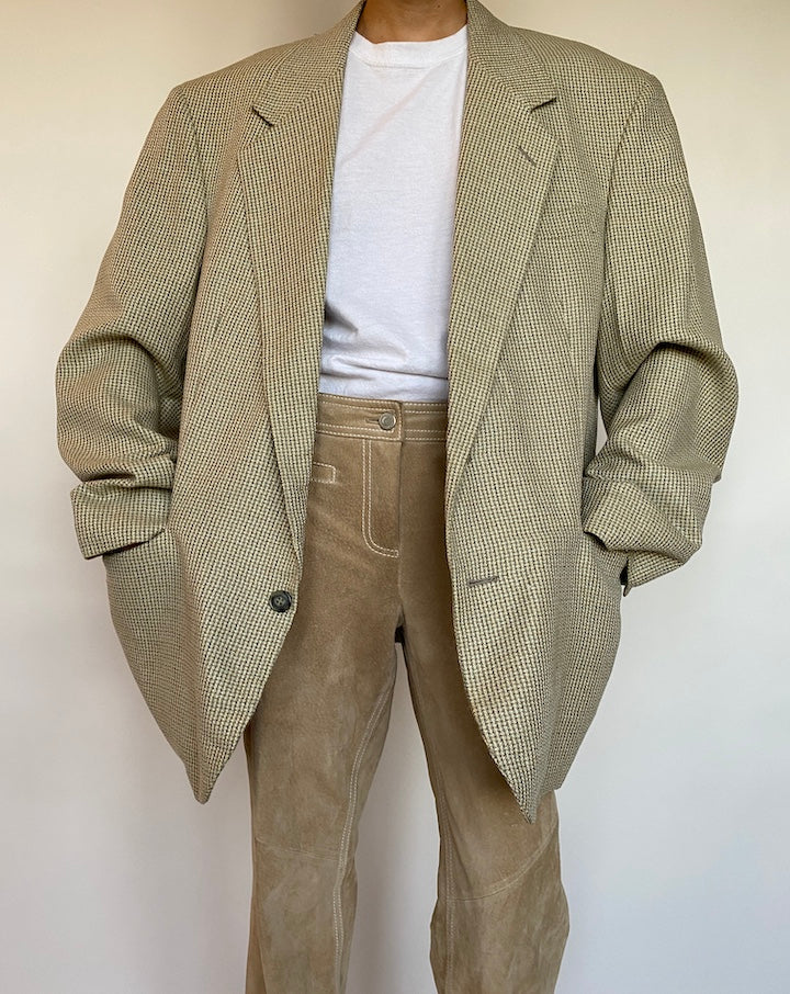 VINTAGE OVERSIZED LIGHT BEIGE BLAZER 580