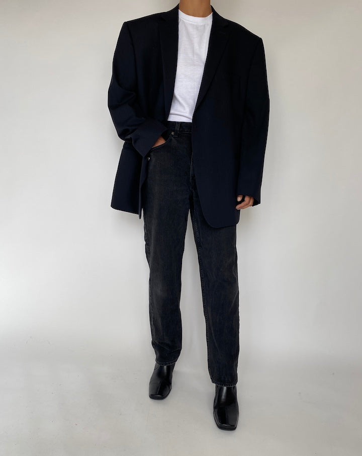 VINTAGE OVERSIZED NAVY SINGLE BREASTED BLAZER 1809