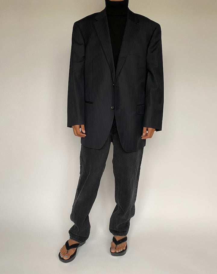 VINTAGE OVERSIZED PINSTRIPED BLAZER 1433-4