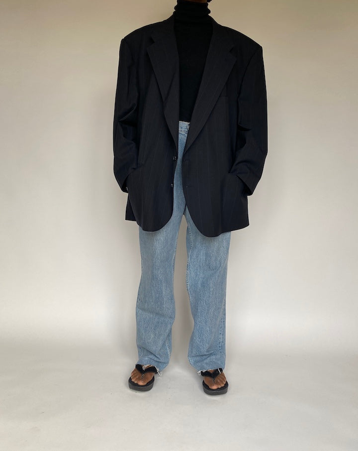 VINTAGE OVERSIZED PINSTRIPED BLAZER 1730