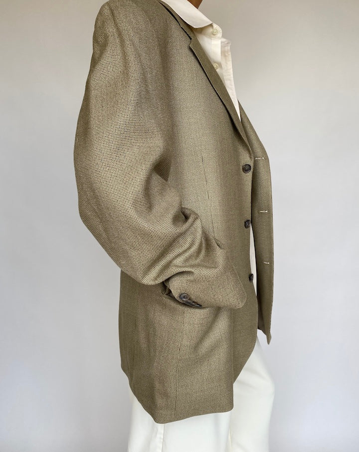 VINTAGE OVERSIZED SILK-WOOL BLAZER 753-3