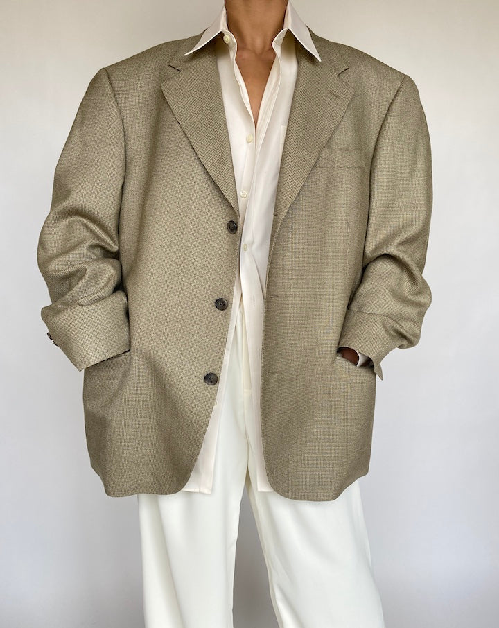 VINTAGE OVERSIZED SILK-WOOL BLAZER 753-4