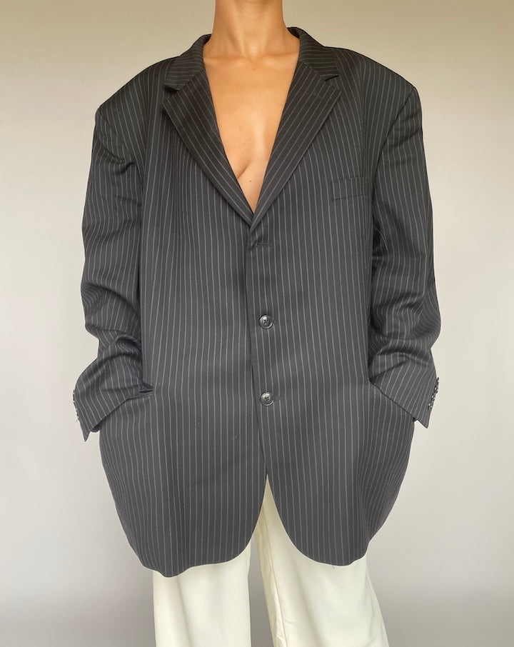 VINTAGE OVERSIZED STRIPED BLAZER 1044