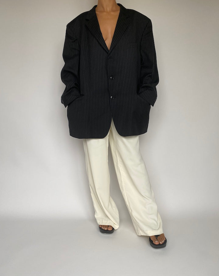 VINTAGE OVERSIZED STRIPED BLAZER 1044