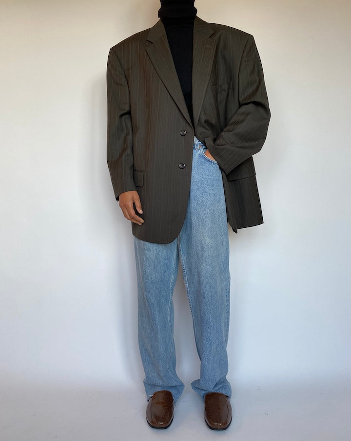 VINTAGE OVERSIZED STRIPED BLAZER 1651